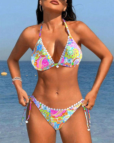 Georgia - Vibrant Lace Neck-Tie Bikini