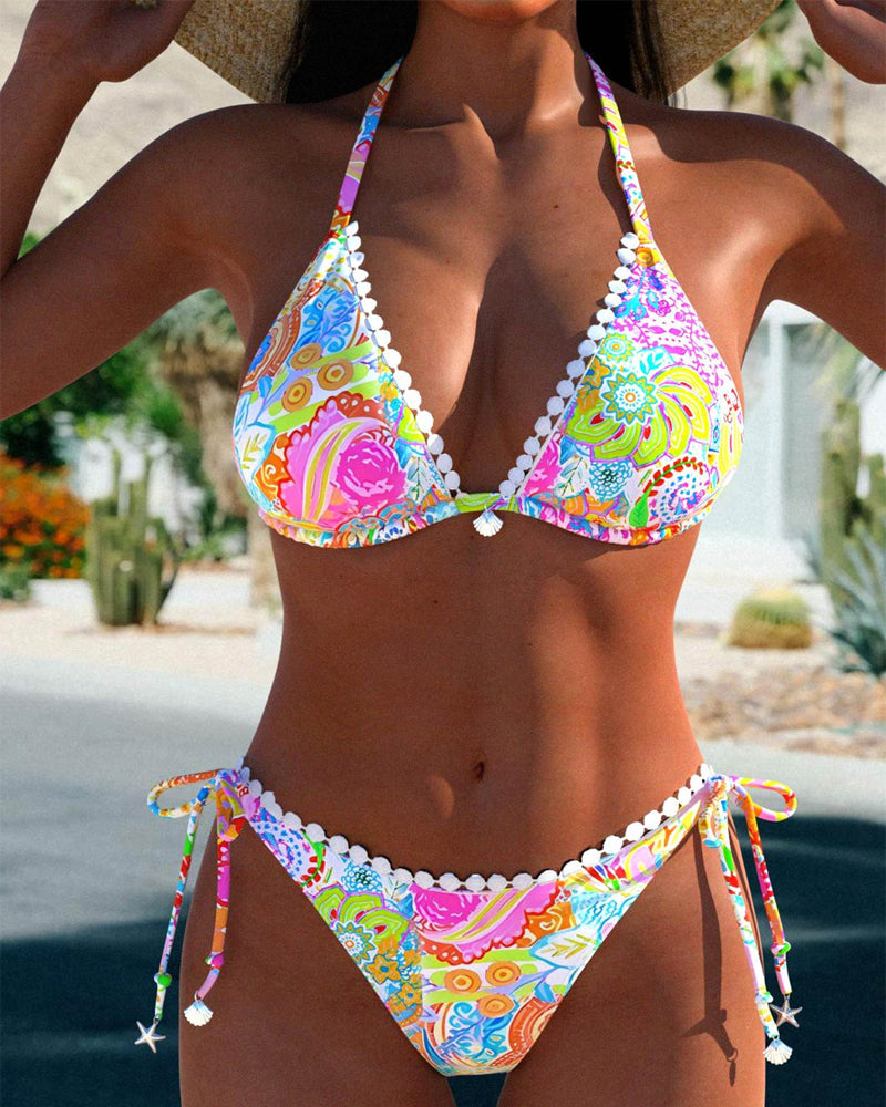 Georgia - Vibrant Lace Neck-Tie Bikini