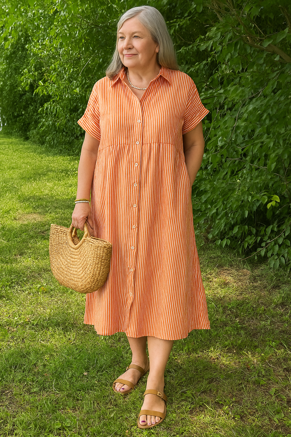 Lucille™ | Relaxed Striped Shirt Dress