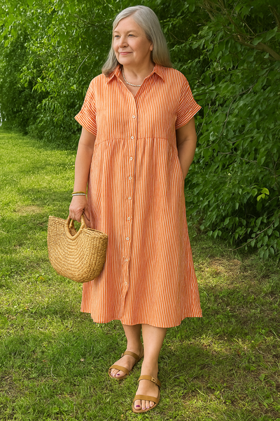 Lucille™ | Relaxed Striped Shirt Dress