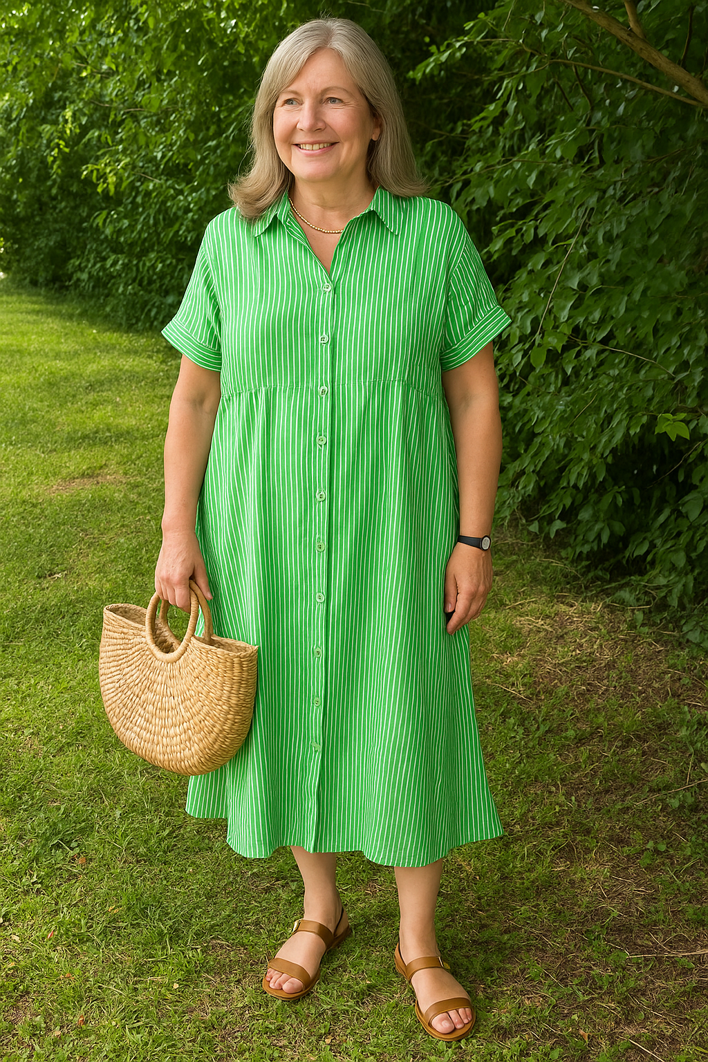 Lucille™ | Relaxed Striped Shirt Dress