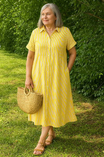 Lucille™ | Relaxed Striped Shirt Dress