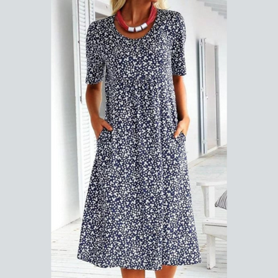 Maribelle | Effortless Floral Midi Dress - Covers upper arms & tummy
