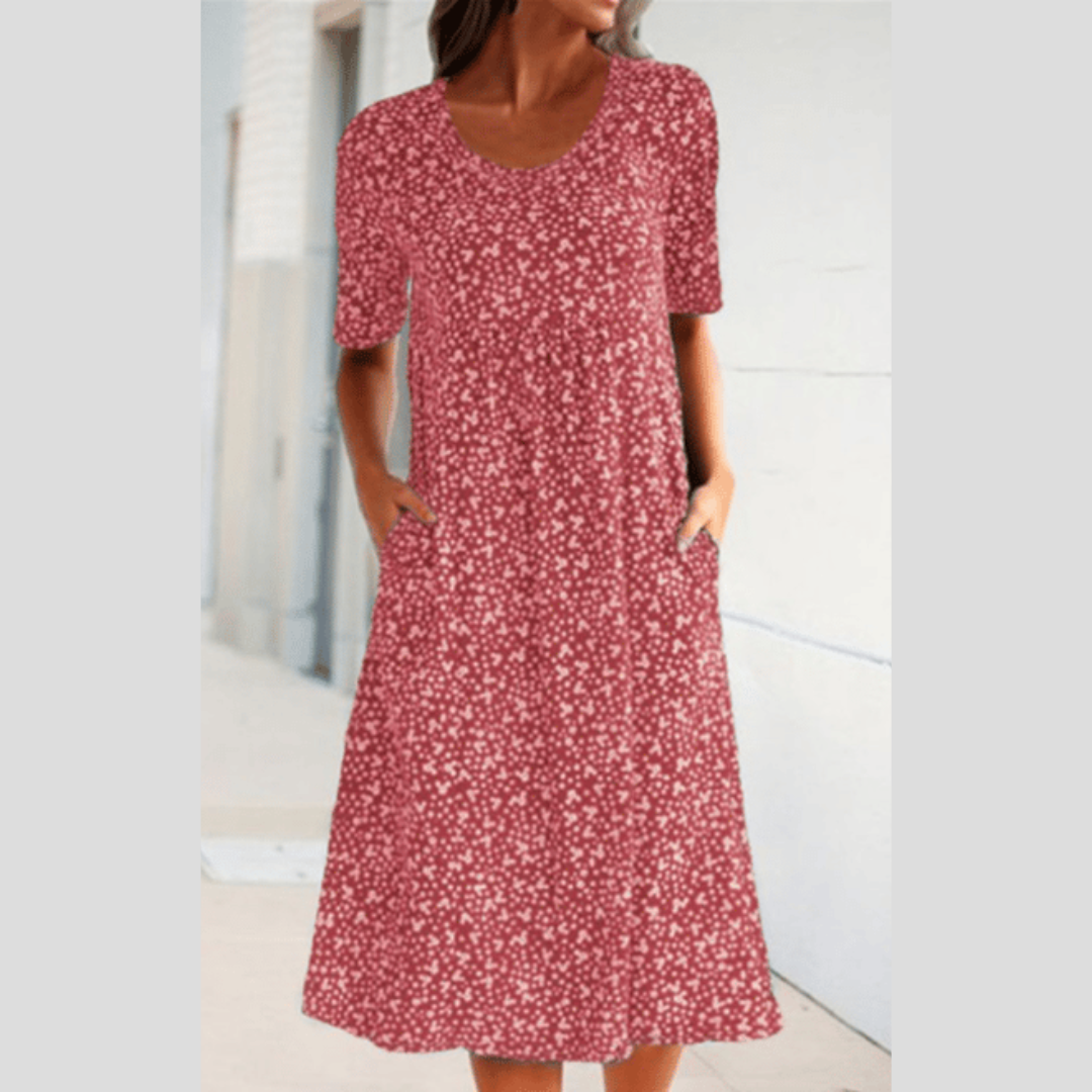 Maribelle | Effortless Floral Midi Dress - Covers upper arms & tummy
