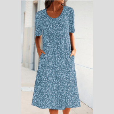 Maribelle | Effortless Floral Midi Dress - Covers upper arms & tummy