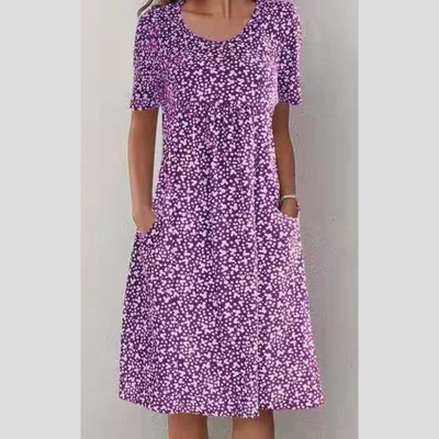 Maribelle | Effortless Floral Midi Dress - Covers upper arms & tummy