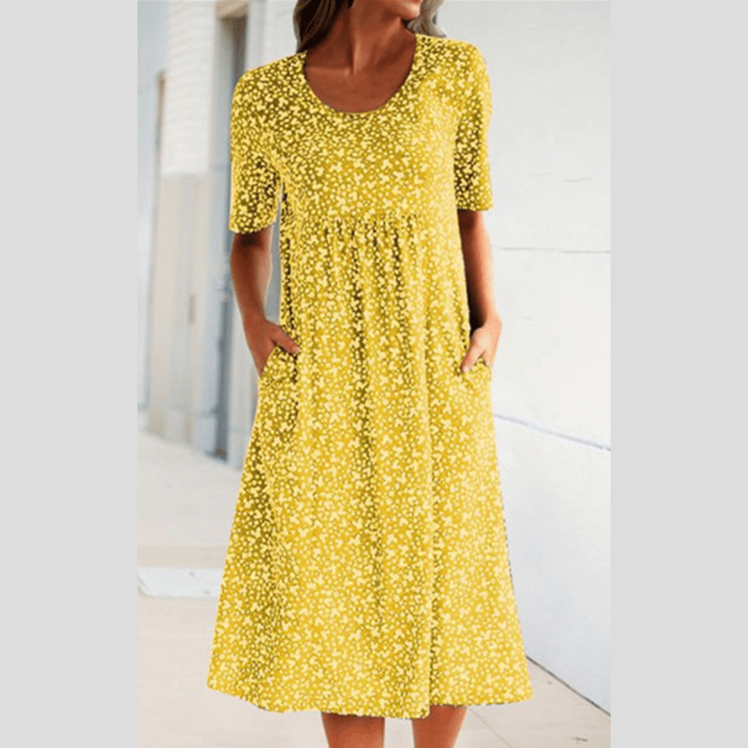 Maribelle | Effortless Floral Midi Dress - Covers upper arms & tummy