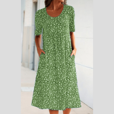 Maribelle | Effortless Floral Midi Dress - Covers upper arms & tummy