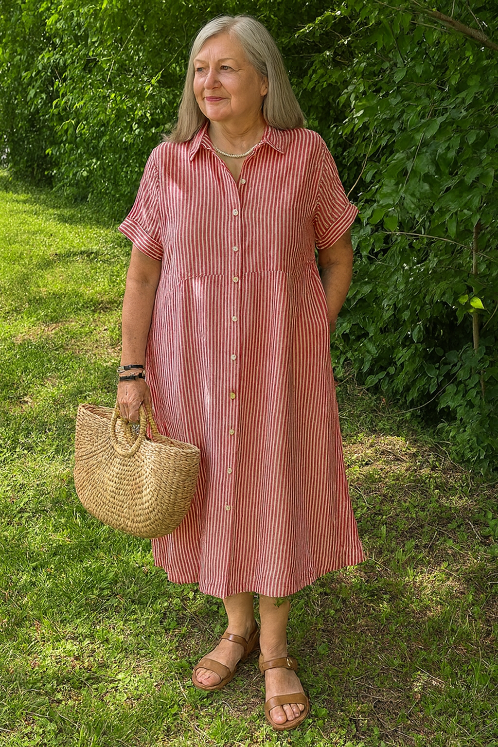 Lucille™ | Relaxed Striped Shirt Dress