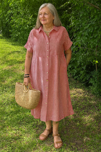 Lucille™ | Relaxed Striped Shirt Dress