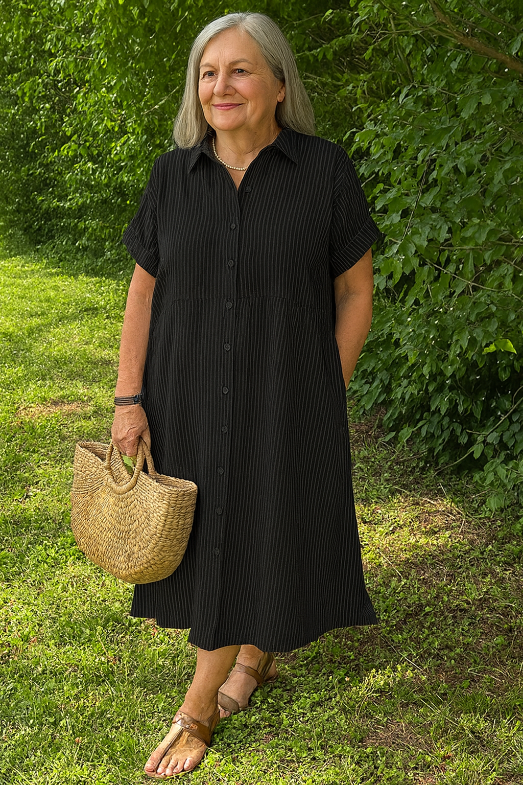 Lucille™ | Relaxed Striped Shirt Dress