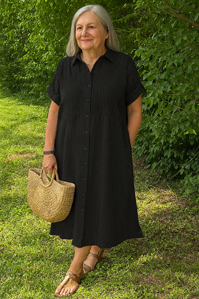 Lucille™ | Relaxed Striped Shirt Dress