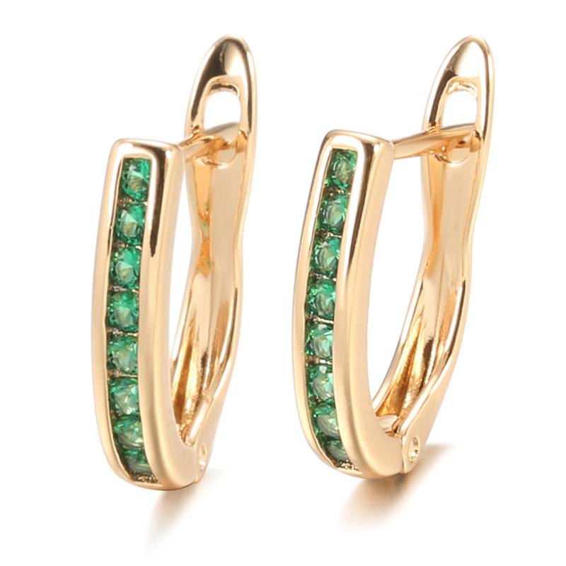 Elegant Green Crystal Earrings