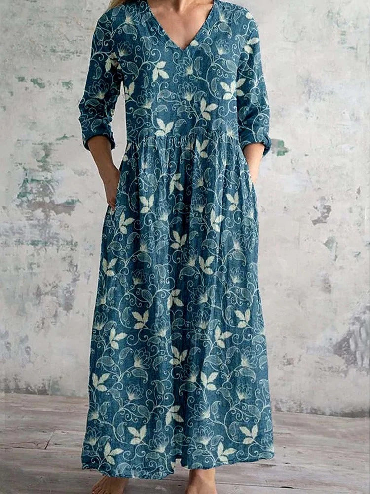 Laureen | Retro Floral Maxi Dress