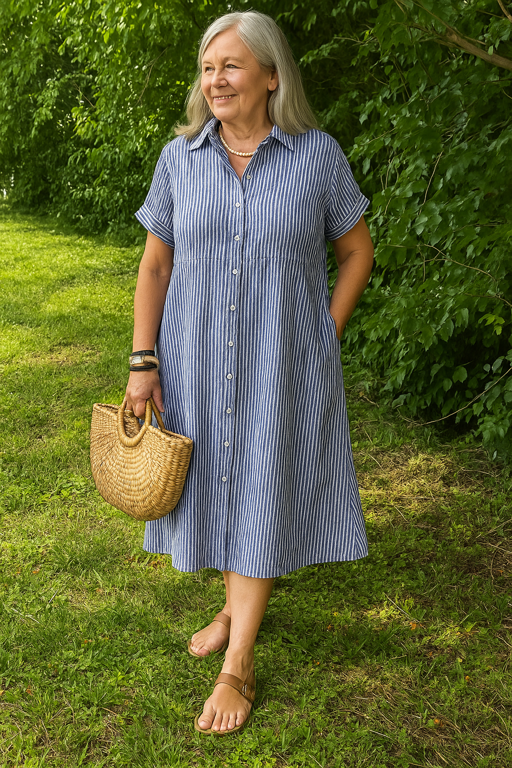 Lucille™ | Relaxed Striped Shirt Dress