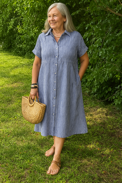 Lucille™ | Relaxed Striped Shirt Dress