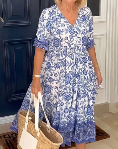 MILA® V-NECK BOHEMIAN DRESS