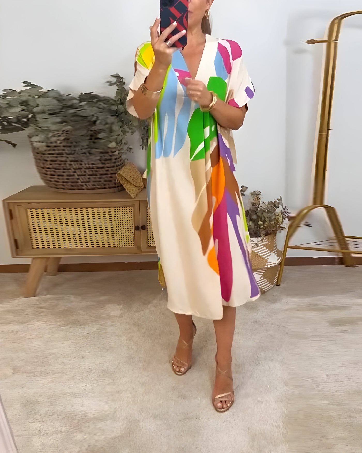 Rianna - Abstract Print Dress