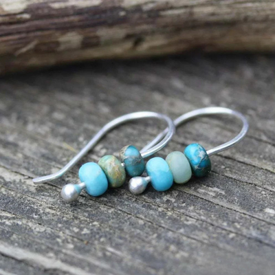 Turquoise pearl earrings
