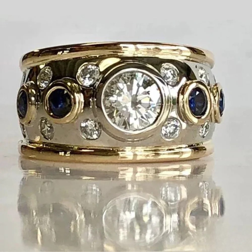 Retro Gold Plated Zirconia Ring
