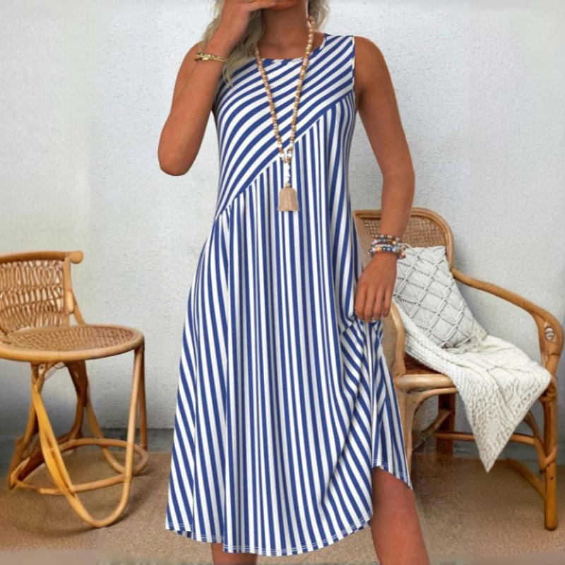Morgane | Sleeveless Striped Summer Dress