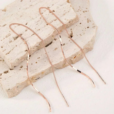 Long Earrings with Wave Design