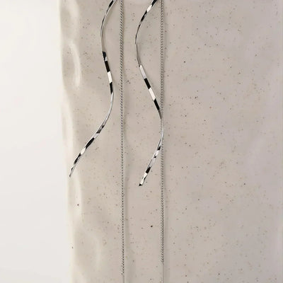 Long Earrings with Wave Design