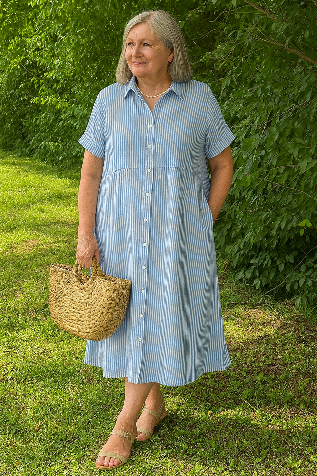 Lucille™ | Relaxed Striped Shirt Dress