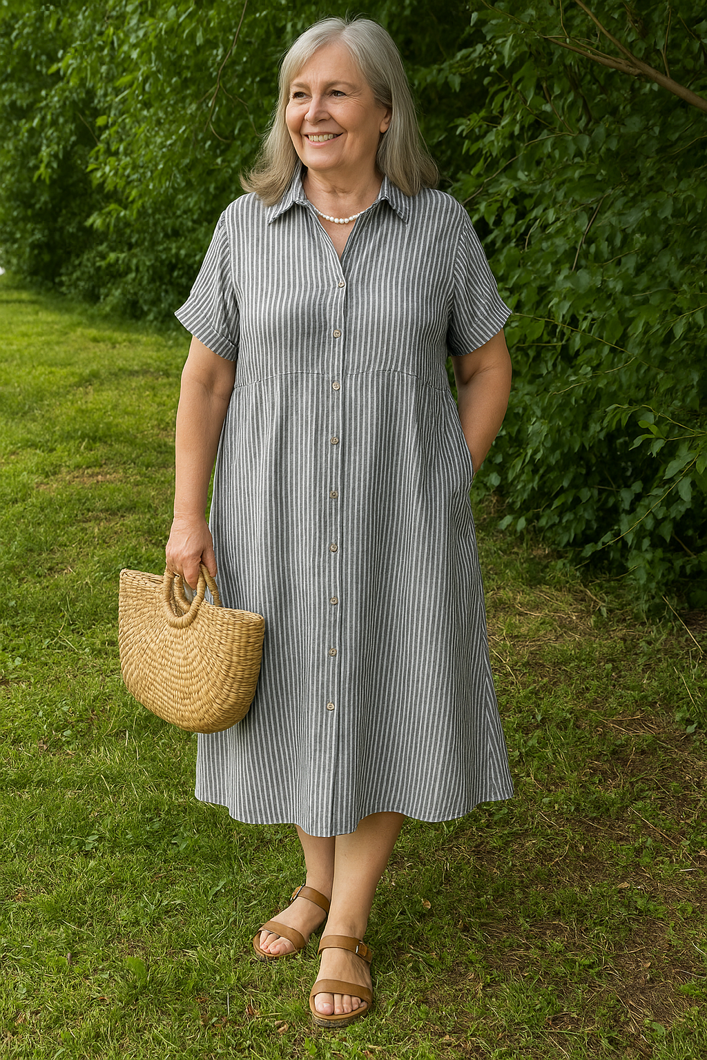 Lucille™ | Relaxed Striped Shirt Dress