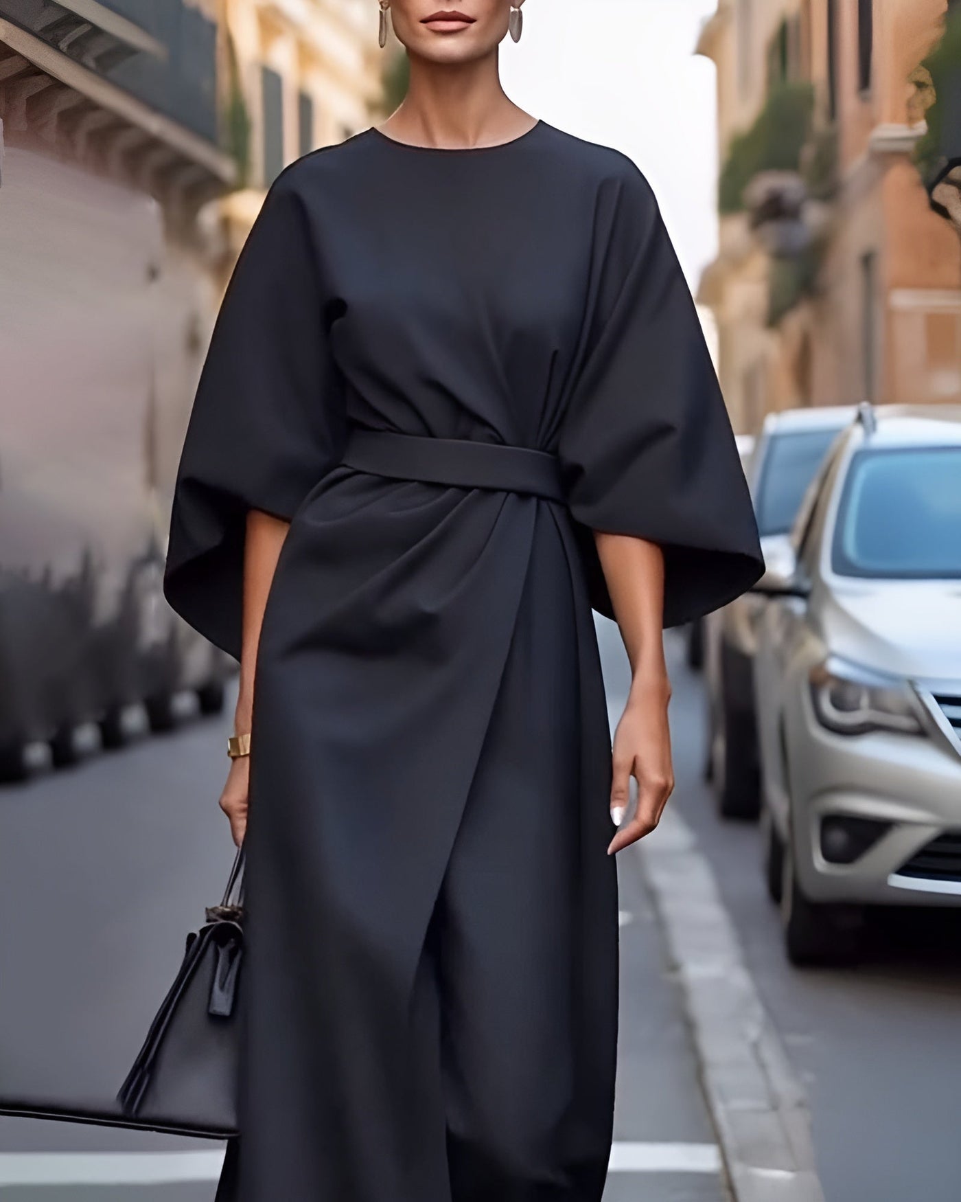 Lissey - Minimalist Belted Luxe Dress