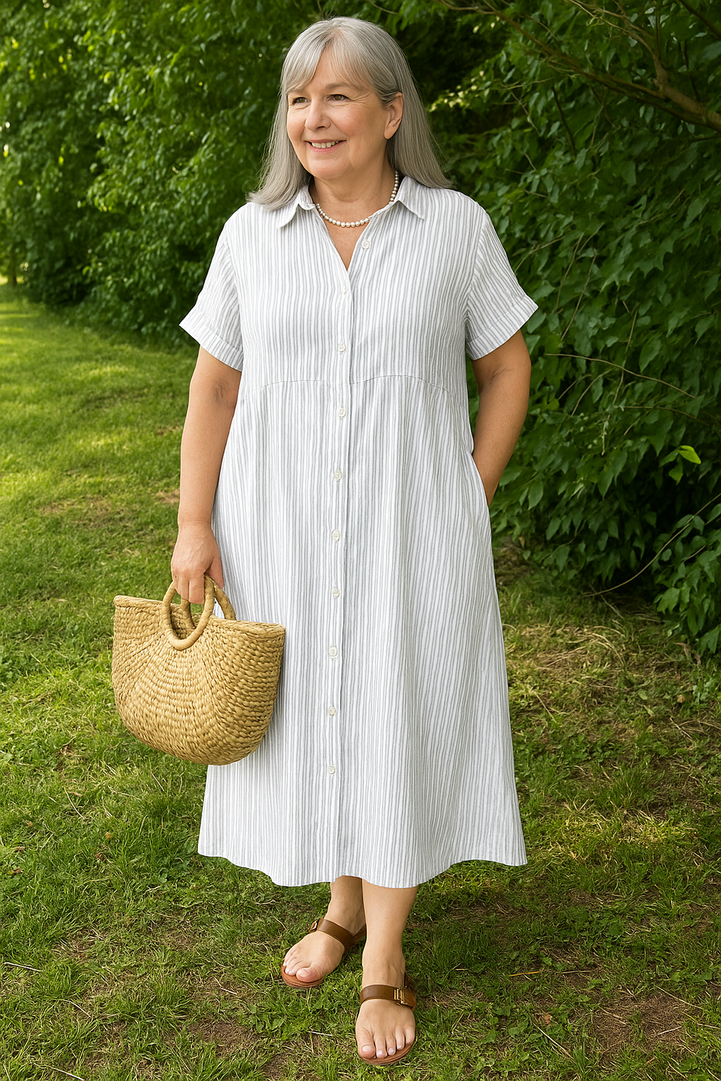 Lucille™ | Relaxed Striped Shirt Dress