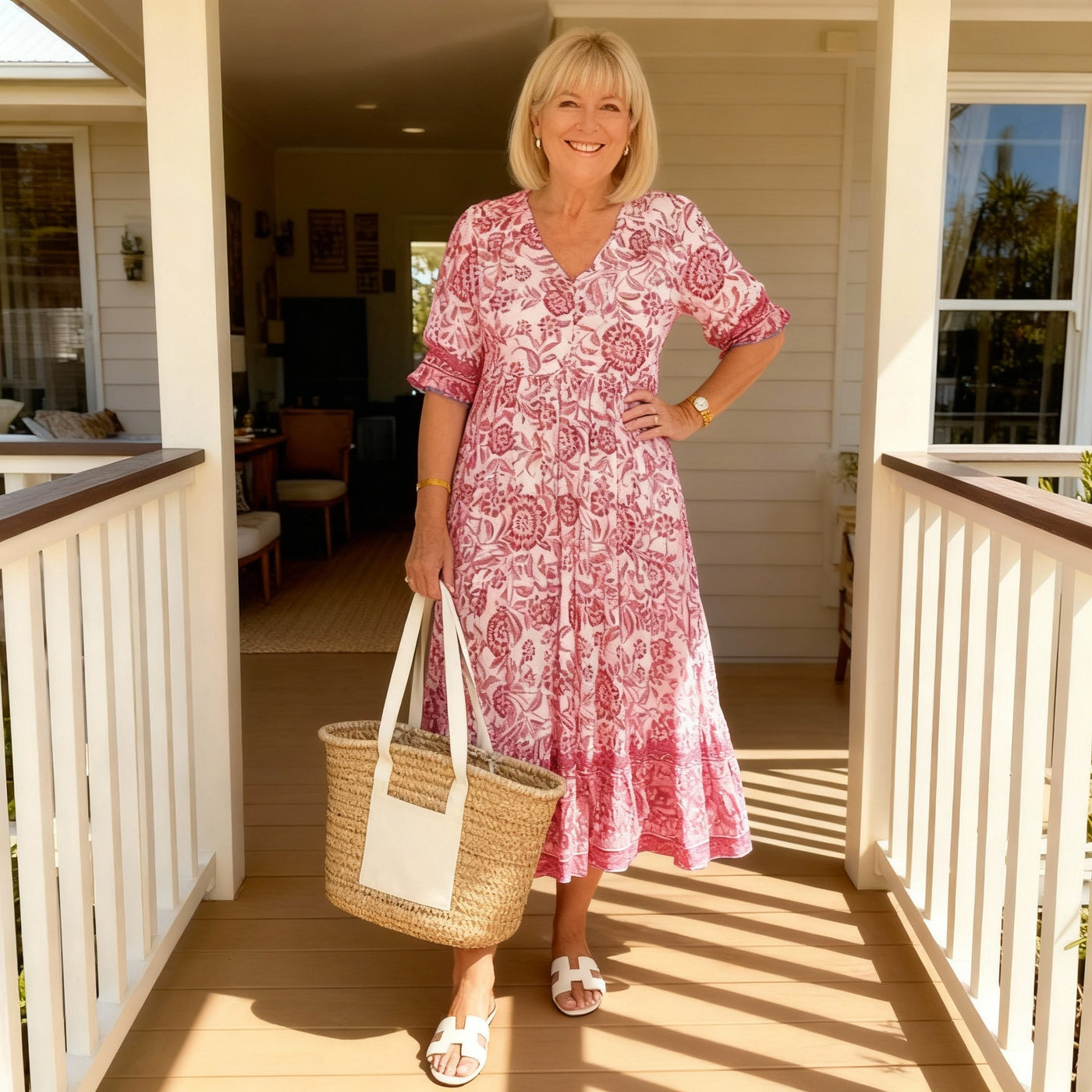 Azariah - Elegant Floral Dress with V-Neck