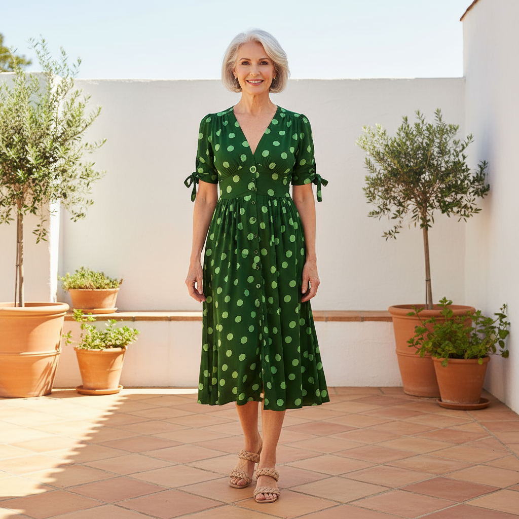 Bellamy - Polka Dots V-Neck Dress