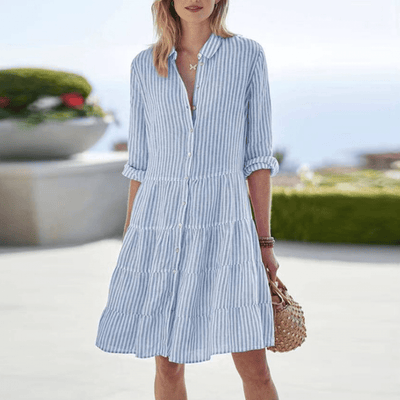 Sophie™ | Button-Front Striped Sundress